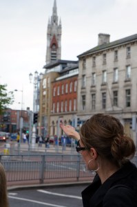 the church spire that once was the site of the hospital on which Grace did her dissertation