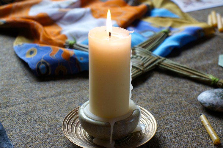 teh candle on our altar area