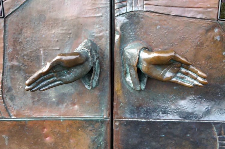 door knobs of St. Brigit Church in County Kildare