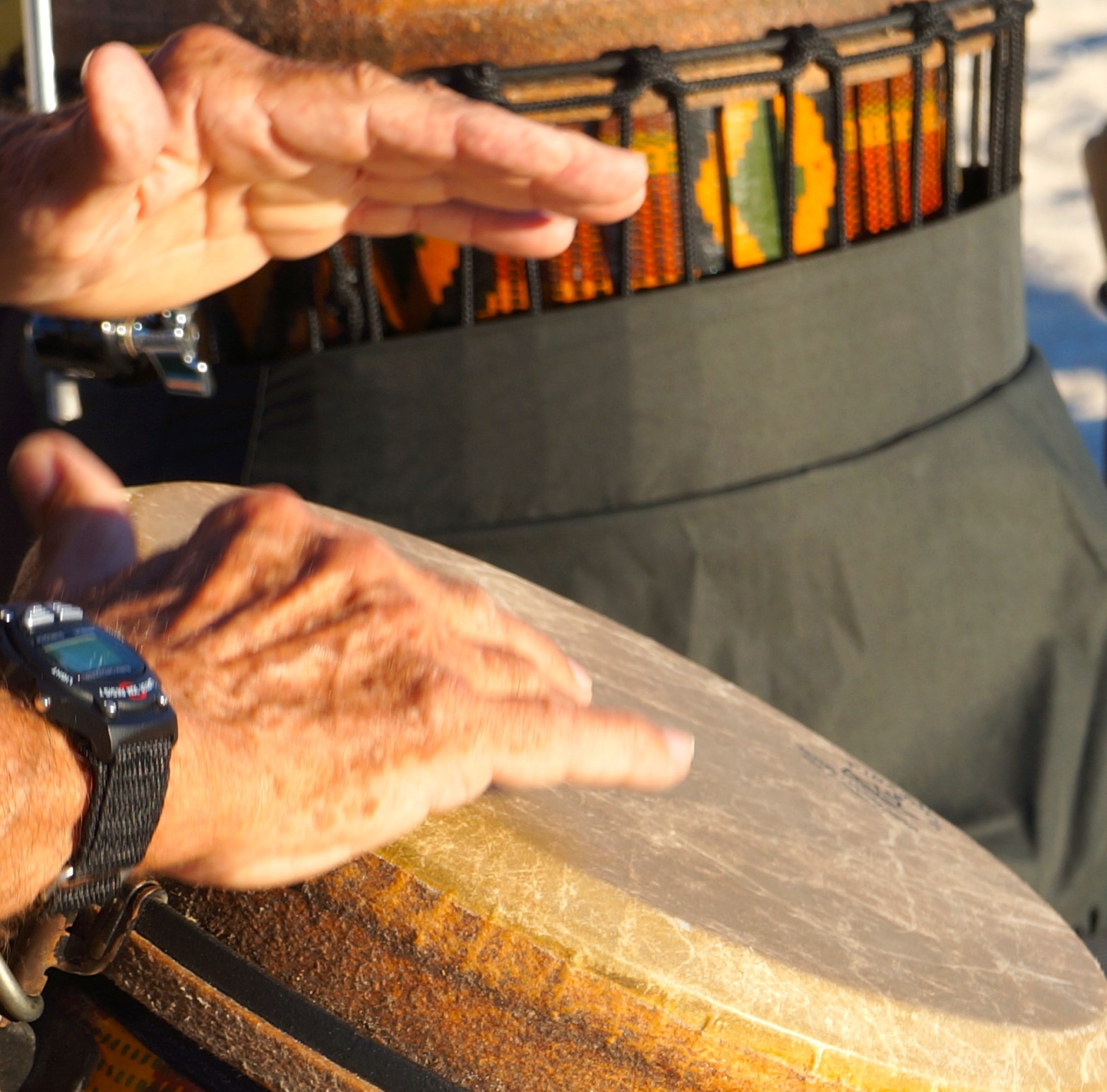 hands of a Nokomis drummer