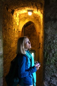Patricia's awe - at the castle of the blarney stone