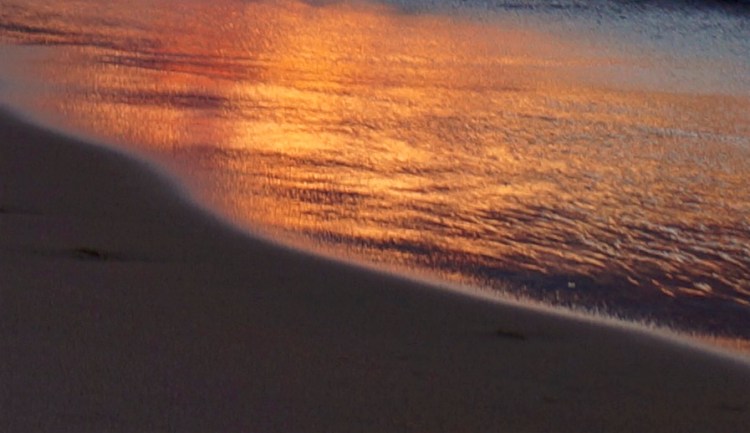 sand awash in the color of day's end - Cathead Beach - 11-06-2015 - Leelanau State Park
